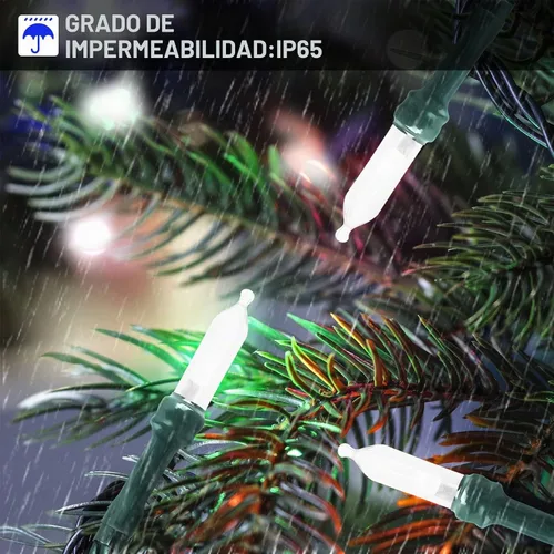 Vista 5 de Green Convenience Luces de Navidad a pilas de 33 pies 100 LED para Blanco