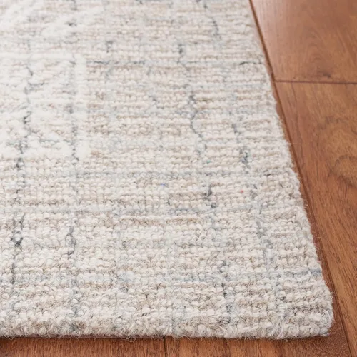 Vista 4 de SAFAVIEH Metro Collection - Alfombra de pasillo de 2 pies 3 pulgadas x 9 pies, beige y marfil, lana floral hecha a mano, ideal para zonas de alto
