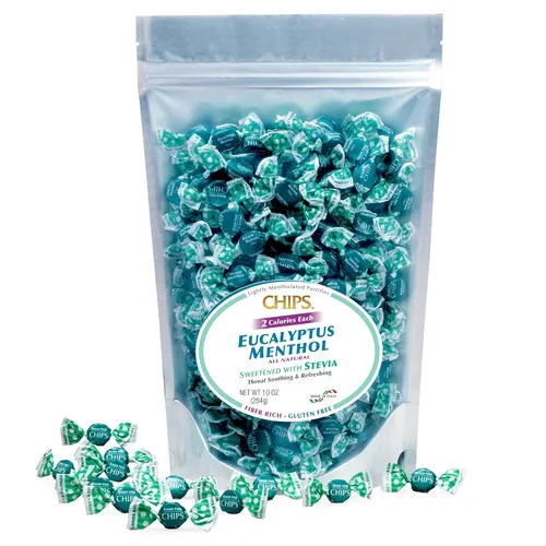 Vista 4 de Chips EUCALYPTUS MENTHOL, 1 libra Tamaño "Coro" - Pastillas italianas clásicas