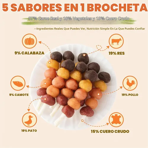 Vista 2 de Kabobs Golosinas para perros de larga duración, masticables