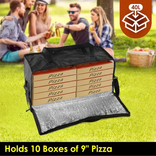 Vista 7 de Paquete de 3 bolsas aisladas para entrega de alimentos, bolsas de compras aisladas de 22 x 10 x 10 pulgadas para alimentos congelados, parte