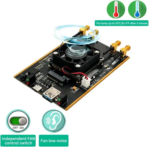 Vista 2 de HLT Adaptador NGFF (M.2) 4G/5G a USB 3.0 con alimentación auxiliar y ventilador enfriador