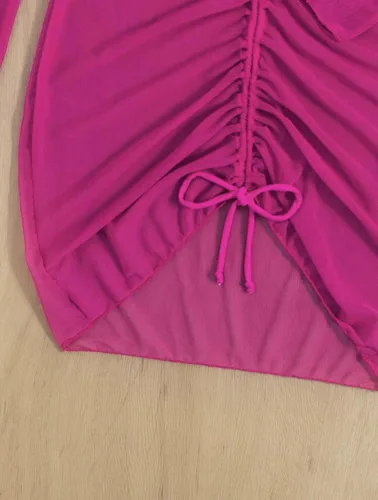 Vista 17 de SherryDC Traje de baño sexy de 3 piezas para mujer, conjunto de bikini triangular con cuello halter y manga larga, traje de baño con cordón