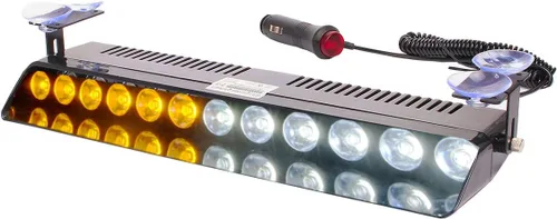Vista 11 de Luz Estroboscópica de Destello LED Azul de Advertencia de Emergencia con 12 LED, Ventosa para Salpicadero Interior, Techo, Parabrisas, Salpicadero