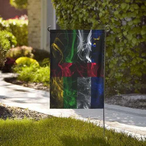 Vista 2 de Smoke Style Flag Of The Central African Republic Garden Flag 28"x40" Inch Double Sided Garden Flags Home Lawn Outdoor Decor Flags Party Banner