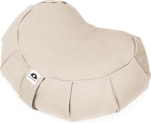 Vista 15 de Cojín de meditación (antracita) media luna, relleno de cáscara de trigo sarraceno, almohada o cojines de piso, asiento de yoga, Zafu, fabricado