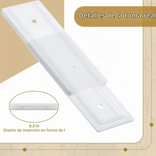 Vista 5 de Yinkin 6 Piezas Soporte para Regleta de Energía Autoadhesivo Protector de Regleta de Energía Montado en Pared Sin Perforación Sistema de Gestión