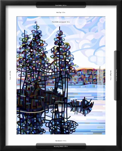 Vista 5 de AllPosters Mandy Budan - Impresión giclée de pared con marco negro de Haliburton Morning on Black Frame de 12 x 16 pulgadas