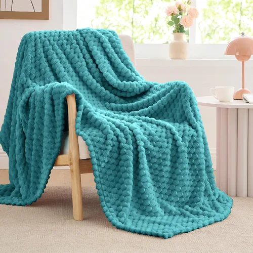 Vista 95 de BEDELITE Manta de forro polar para sofá y cama, manta decorativa de jacquard 3D de almendra, súper suave y acogedora, manta mullida cálida adecuada