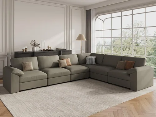 Vista 46 de EASE MOOSE Sofá modular seccional, sofá en forma de U para sala de estar Beige