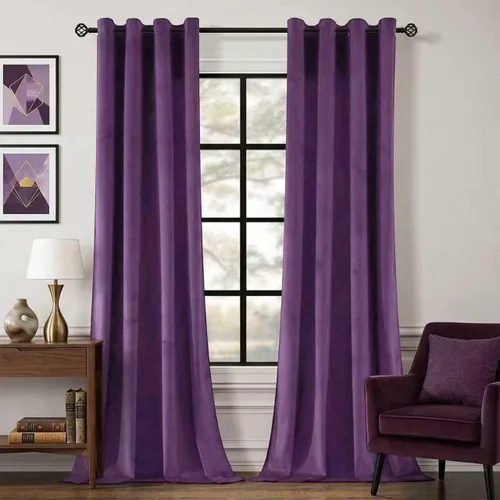 Vista 14 de Cortinas opacas de terciopelo verde oscuro de 84 pulgadas de largo, con ojales, para dormitorio, bloqueo de luz, aislamiento térmico, juego de 2