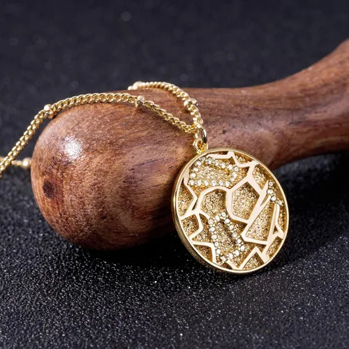 Vista 6 de MTMY Collar de moneda de oro de 14 quilates, chapado en oro de 14 quilates, delicado collar con dije de moneda de oro para mujer, collar de disco