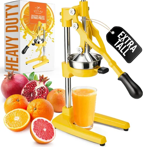 Vista 24 de Zulay Kitchen - Exprimidor de hierro fundido, exprimidor manual naranja, prensa de cítricos, color negro 01 - negro
