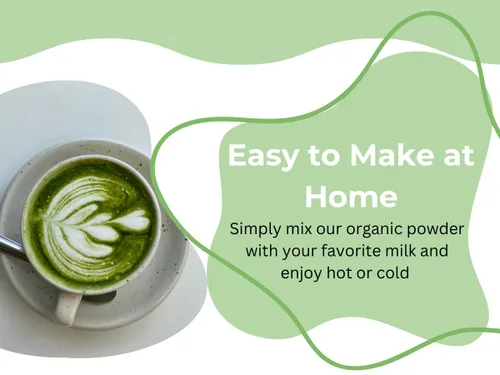Vista 2 de Matcha Kari Mezcla de latte orgánico endulzado matcha – estilo café – 2.2 libras Organic sweetened matcha green tea latte powder, cafe-style, just