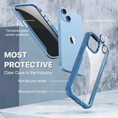 Vista 292 de CENHUFO Funda de privacidad para iPhone 11 Pro, funda de cuerpo completo con protector de pantalla de privacidad de vidrio templado 9H integrado