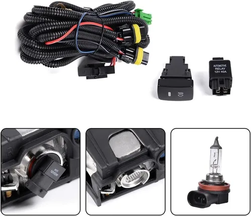 Vista 7 de G-PLUS Luces antiniebla de conducción de parachoques delantero con kit de cableado compatible con Honda Accord 4DR Sedan 2003-2008