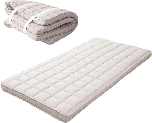Vista 13 de EMOOR Colchón de futón japonés de triple pliegue Machi con protector de colchón S-Twin gris, fuelle plegable, almacenable, lavable, para dormir
