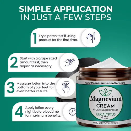 Vista 4 de Crema de magnesio con aroma a eucalipto: refrescante e hidratante