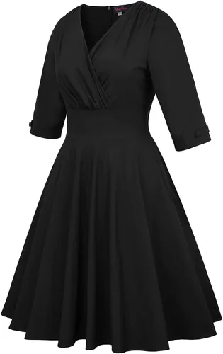 Vista 7 de Hanna Nikole Vestido vintage de los años 1950 con mangas para mujer