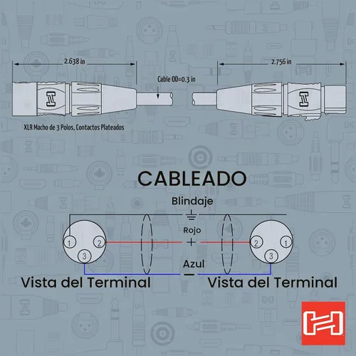 Vista 7 de Hosa Cable de micrófono HMIC-005 Pro, REAN XLR3F a XLR3M, 5 pies