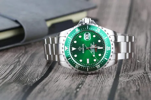 Vista 9 de ENRIVA Men's 1000m Automatic Pro Diver Watch Aluminium Bezel Diving Watches Self-Wind Professional Diver Watches for Men