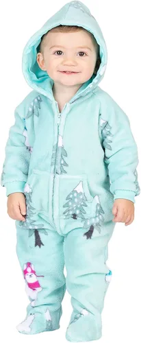 Vista 6 de Footed Pajamas - Enterizo con capucha a juego para la familia Suéteres de una pieza para niños, niñas, hombres, mujeres y mascotas, unisex, Candy