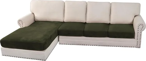 Vista 105 de H.VERSAILTEX Funda de cojín elástica de terciopelo para sofá, funda de cojín de felpa para cojines de silla, protector de muebles, cojín de asiento