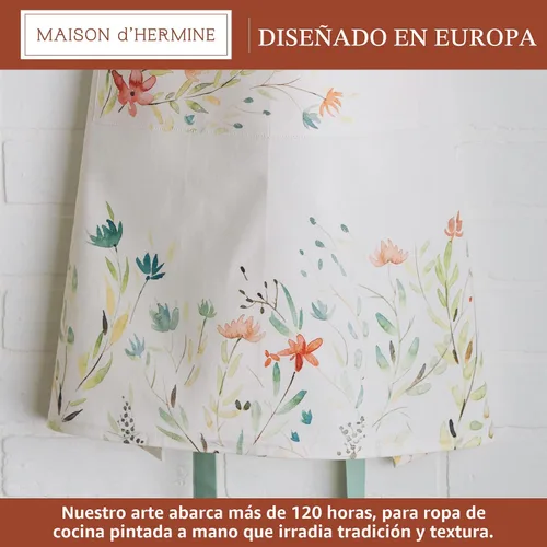 Vista 2 de Maison d' Hermine Delantal 100% de algodón para mujeres con bolsillo de cocina delantal de chef para hombres para cocinar primavera verano