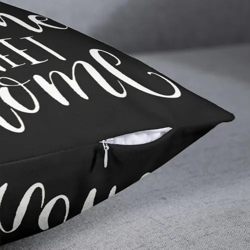 Vista 3 de Emvency Juego de 4 fundas de almohada modernas geométricas abstractas en negro, blanco y gris, diseño de flechas florales dulces, fundas de almohada