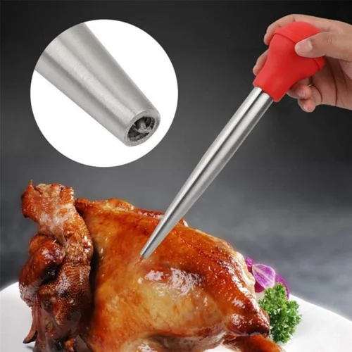 Vista 7 de Baster - Jeringa de acero inoxidable para pavos con cepillo de limpieza e inyector de adobo, color negro