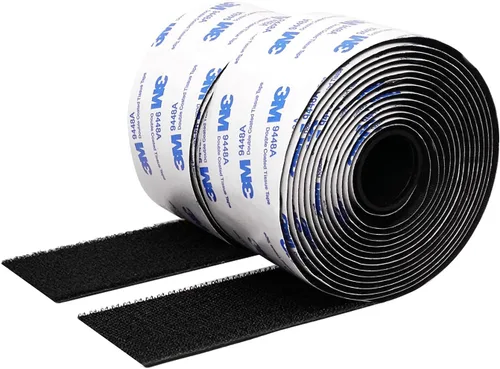 Vista 9 de Cinta de gancho y bucle de 1 pulgada x 20 pies, tira adhesiva de enclavamiento de trineo, cinta de montaje de alta resistencia, tiras para colgar