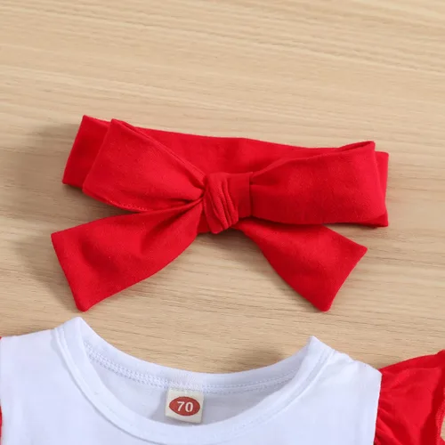 Vista 3 de BOUTIKOME Traje de Navidad para bebé niña disfraz de Papá Noel y princesa con volantes y manga larga para recién nacido