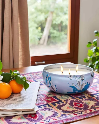 Vista 103 de M&SENSE Velas aromáticas de bayas cítricas, vela grande de lata de soja de 3 mechas, más de 40 horas de tiempo de combustión, cera vegana 100%
