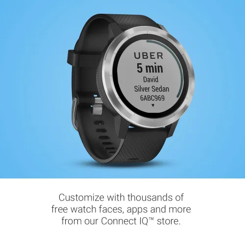 Vista 4 de Garmin Vivoactive 3 GPS Smartwatch con aplicaciones deportivas integradas negroplateado renovado