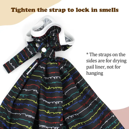 Vista 2 de Mama Koala Revestimiento de cubo para pañales de tela, reutilizable y lavable, impermeable, con correa para cubos de pañales, paquete de 2 (B003M)