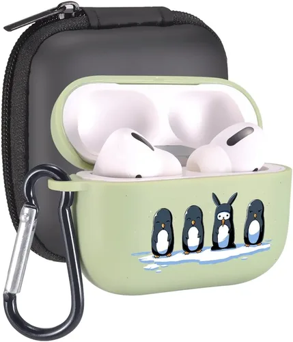 Vista 64 de Funda de mariposas rosas para AirPods Pro con llavero, diseño de animales lindos funda protectora de TPU suave compatible con AirPods Pro Charging