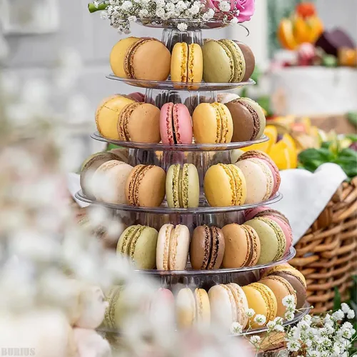 Vista 3 de Soporte de torre de macaron para boda, fiesta de cumpleaños, 4 a 13 pulgadas, de plástico transparente, redondo, soporte de exhibición de torre