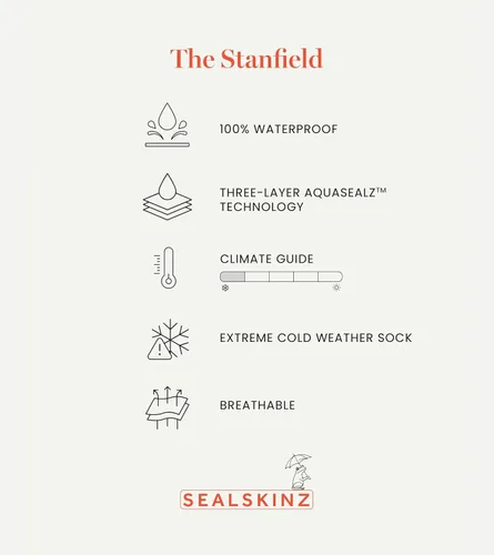 Vista 5 de SEALSKINZ Stanfield Waterproof Extreme Cold Mid Length Merino Wool Sock