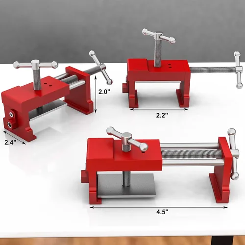 Vista 2 de Paquete de 4 abrazaderas de gabinete, abrazaderas de gabinete para instalar gabinetes, abrazaderas de instalación de gabinete con dos tornillos Rojo