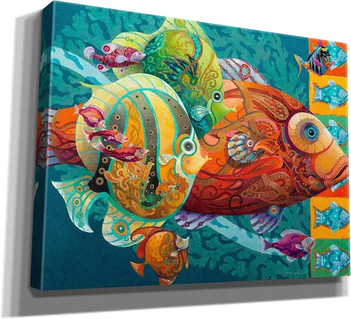 Vista 2 de Epic Graffiti 'The School' de David Galchutt, arte de pared en lienzo, 16 x 12 pulgadas