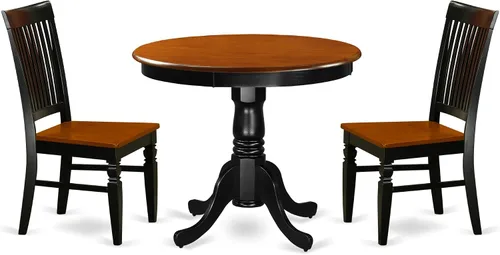 Vista 4 de East West Furniture ANWE3-BCH-W, 3 piezas