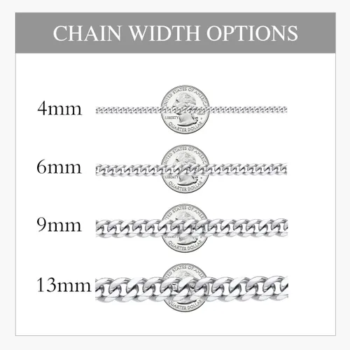 Vista 3 de ChainsPro Mens Sturdy Cuban Chain Necklace, 4569121315 MM Width, 14" 18" 20" 22" 24" 26" 28" 30" Length, Hip-Hop Cool Style, 316L Stainless Steel18K