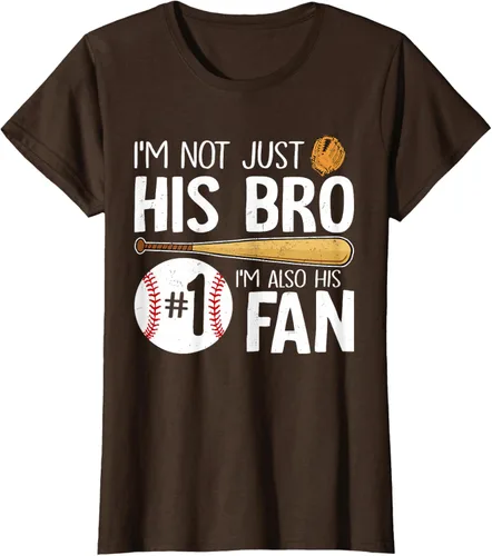 Vista 24 de Camiseta Baseball Brother I'm Not Just His Bro I'm His Number One Fan, Negro
