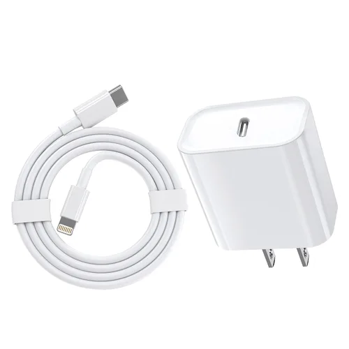 Vista 15 de Cargador rápido para iPhone, 10 pies y 20 W [certificado Apple MFi] USB tipo C, bloque de carga rápida, cargador Lightning para iPhone con cable