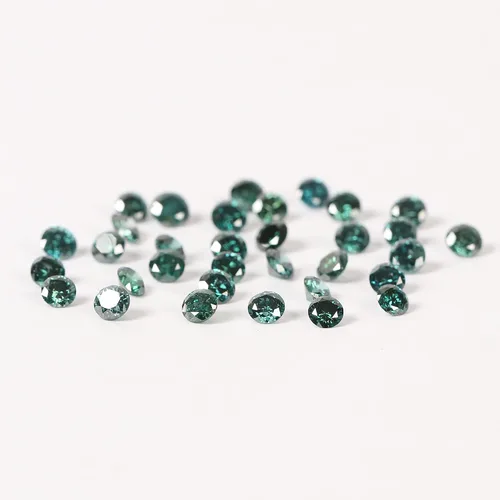 Vista 4 de Lote redondo de diamantes sueltos naturales SI1SI2 Clarity Blue-Green Color 100 diamantes reales Lote