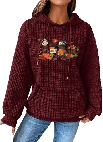 Vista 121 de SHAOBGE Sudaderas con capucha de gran tamaño para mujer, sudaderas con capucha para entrenamiento, suéteres casuales y cómodos trajes de moda