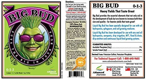 Vista 2 de Advanced Nutrients Big Bud Liquid 1 litro - fertilizante potenciador de floración