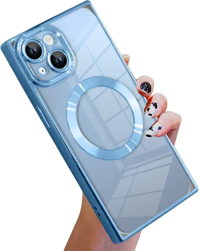Vista 34 de KANGHAR Funda diseñada para iPhone 12 Pro Magnética Transparente con Protector de Lente de Cámara [Compatible con MagSafe] Diseño de Placado