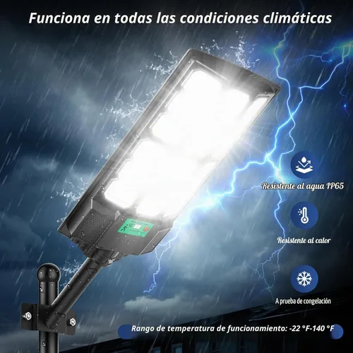 Vista 5 de 17" Solar Street Lights Outdoor Waterproof, 36000LM 6500K Dusk to Dawn Solar Flood Light, Motion Sensor Solar-Powered Light with Remote Control