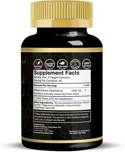 Vista 3 de Shilajit del Himalaya para hombres, extracto de shilajit de 1500 mg por porción, shilajeet puro para mujeres con ácido fúlvico de origen natural